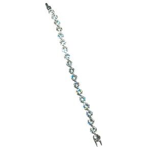Stainless Steel Bracelet with Rhinestone Detailing